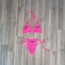 Load image into Gallery viewer, Neon Pink Bikini with side ties