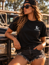 Load image into Gallery viewer, Saints & Outlaws Bad Habits Black Womens Tee