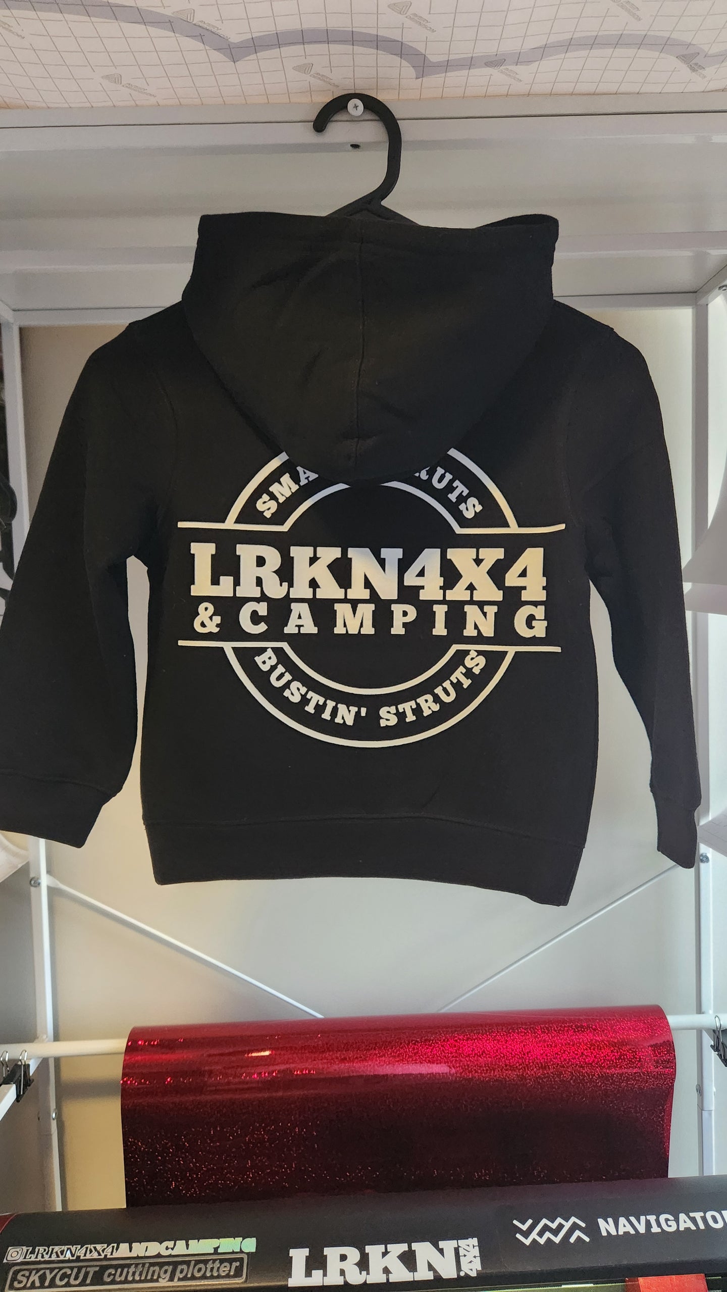 Kids Black Hoodie - Smashin' ruts bustin' struts