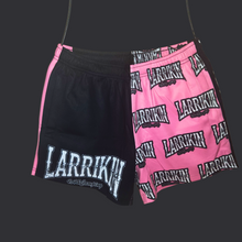 Load image into Gallery viewer, Women’s Pink LRKN4x4 Footy Shorts – Drawstring + Pockets
