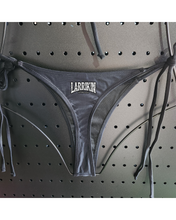 Load image into Gallery viewer, Saloon Script Black Gstring Bikini with Side ties
