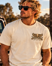 Load image into Gallery viewer, Saints &amp; Outlaws Ranch Standard Tee — Off White front left chest
