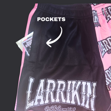 Load image into Gallery viewer, Women’s Pink LRKN4x4 Footy Shorts – Drawstring + Pockets
