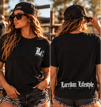 Load image into Gallery viewer, Saints &amp; Outlaws Bad Habits Black Womens Tee
