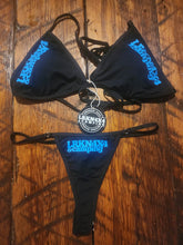 Load image into Gallery viewer, Black O-G Bikini - G-string with fixed sides LRKN4X4&amp;CAMPING Logo
